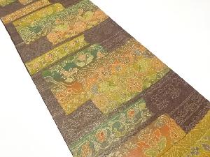 向かい鳥に花更紗模様織り出し　袋帯